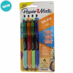 Paper Mate InkJoy Gel Pens Tropical Vacation Colors Medium 0.7mm Point 4 Count